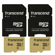 2 Packs Transcend 8GB UHS-1 Class 10 micro SD 500S Read up to 95MB/s Built with MLC Flash Memory Card with SD Adapter