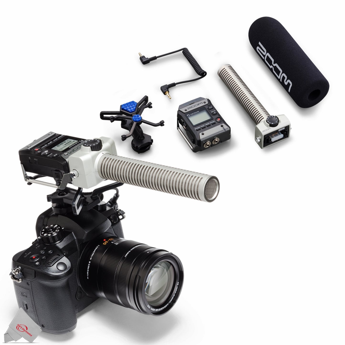 Zoom F1-SP 2-Input / 2-Track Portable Field Recorder with Vidpro 2-Person Wireless Lavalier Microphone Set and SanDisk 32GB Ultra UHS-I microSDHC Card