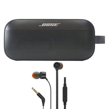 Bose SoundLink Flex Se Wireless Portable Bluetooth Waterproof Speaker (Black) with JBL T110 In Ear Headphones