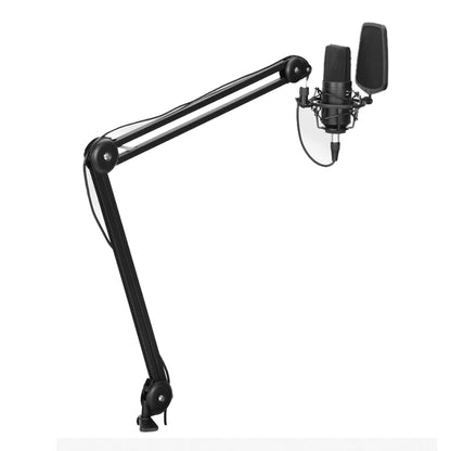 Boya BY-BA20 Aluminum Alloy Desk Holder Microphone Stand Bracket with Desk Mount & 5/8” to 3/8” Screw Heavy-Duty Microphone Arm Stand Adjustable & Foldable for Streaming, Podcast, Video Gaming, Recording