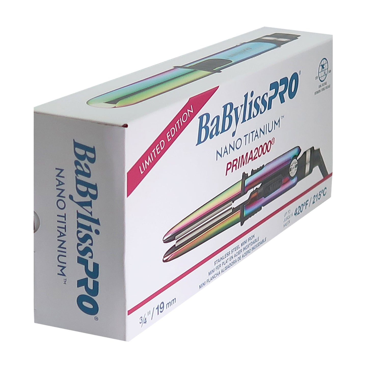 BaByliss Pro LIMITED EDITION Nano Titanium Prima 3000 Flat Iron Midnight Purple - 1¼" #BNTP3000TUC with Nano Titanium Prima2000 3/4" Mini Iron Iridescent BNTBRB2000UC