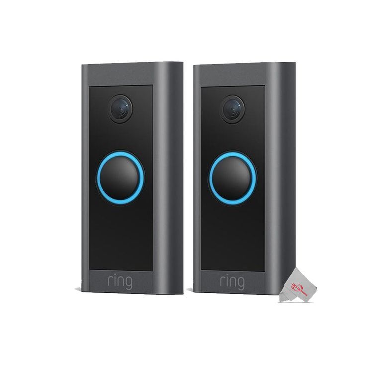 2x Ring 1080p Wired HD Video Doorbell Black