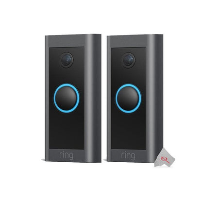 2x Ring 1080p Wired HD Video Doorbell Black