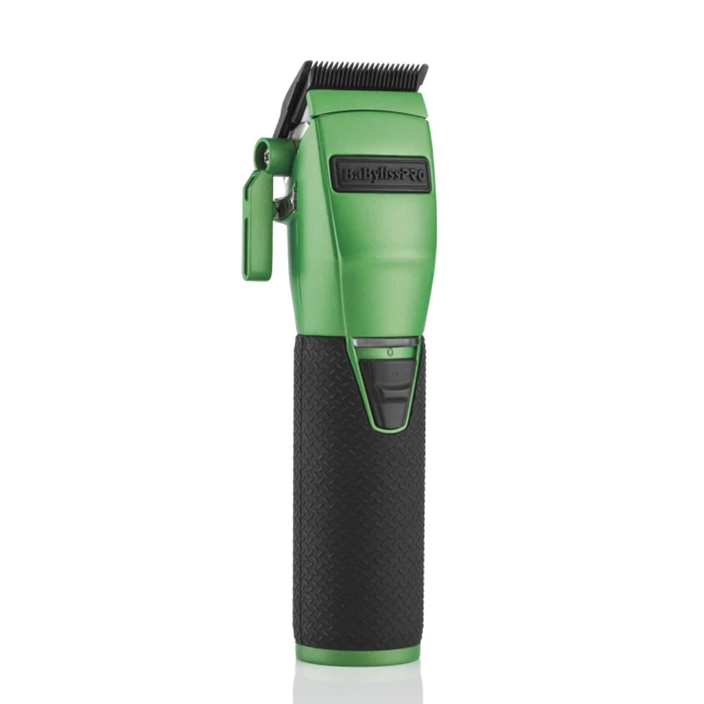BaByliss Pro FX870 GI BOOST+ Influencer Collection Cordless Clipper Green and Fade Soft Knuckle Neck Brush White