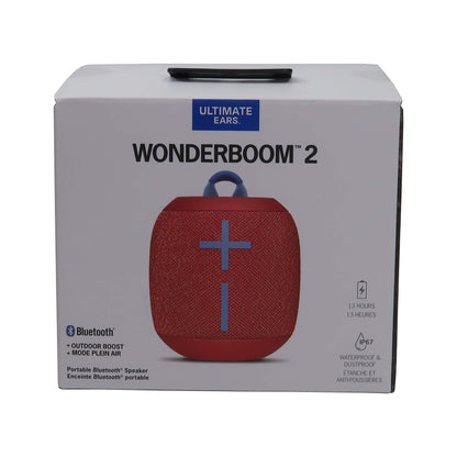 Ultimate Ears WONDERBOOM 2 Portable Bluetooth Speaker (Radical Red) with Soft Pouch Bag