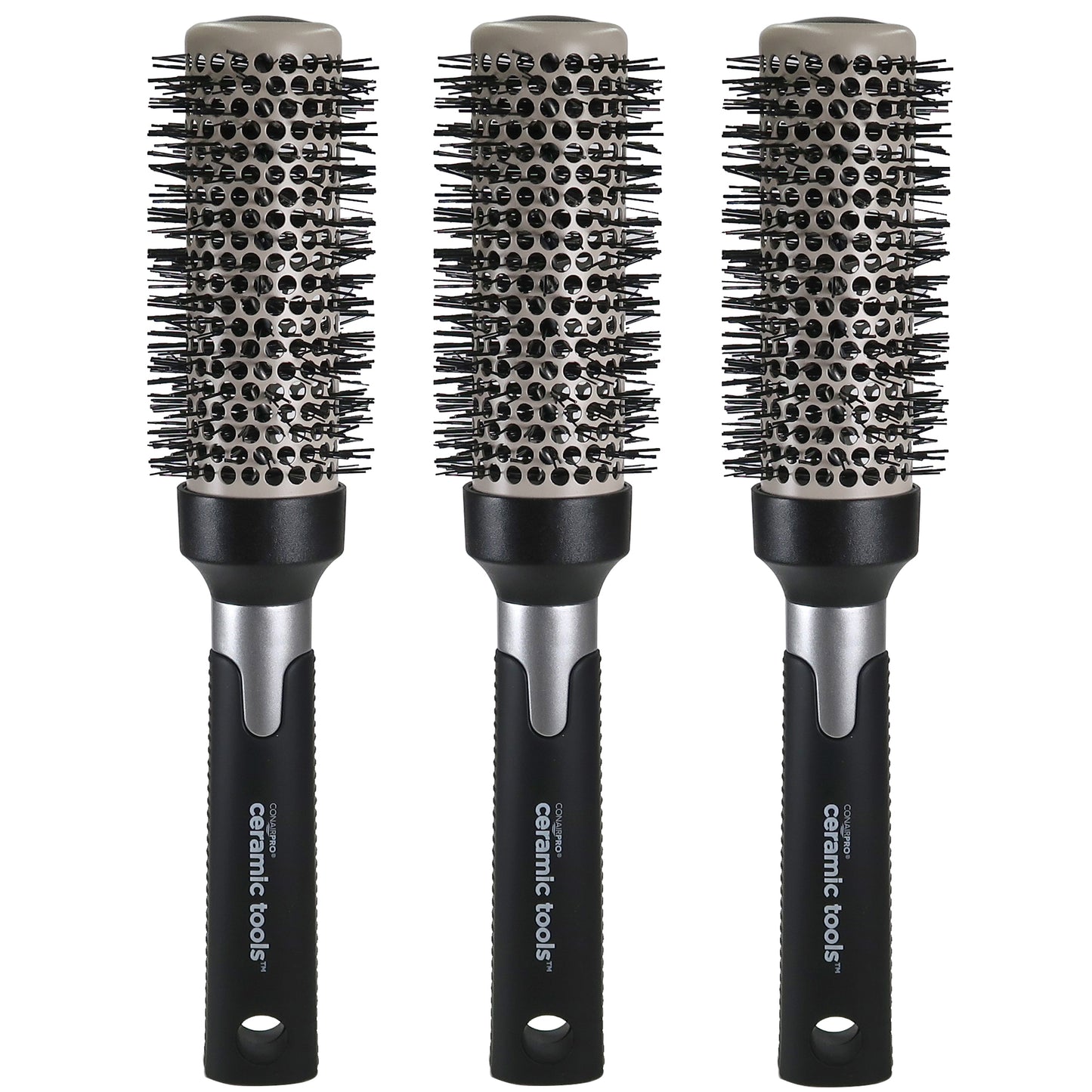 3x ConairPro Ceramic Tools Medium Round Brush 2" (#CPBCTR2)