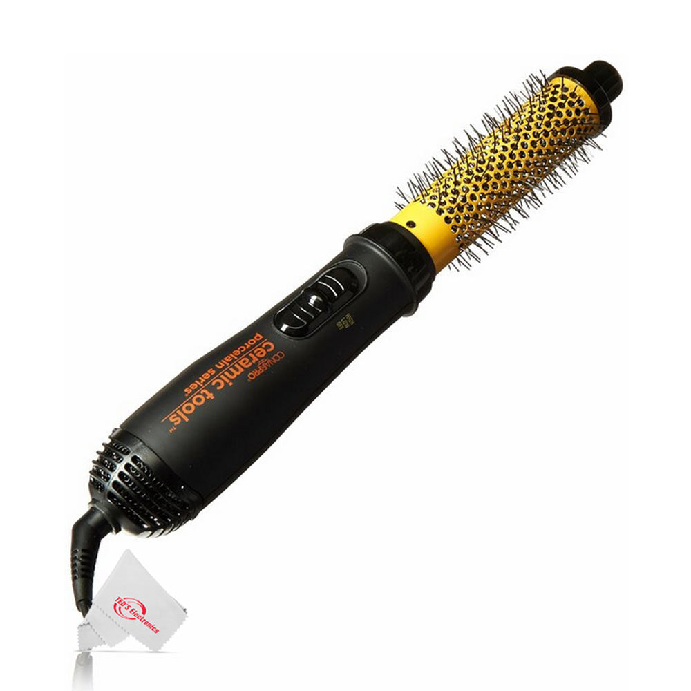 Conair Pro Ceramic Tools Porcelain Series 1.25" Soft-Bristle Hot Air Brush and Conair Pro Ceramic Tools Large Round Brush 2½" #CPBCTR25