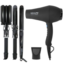 BaByliss Pro Porcelain Ceramic Gift Box (Dryer, Waver, Curling Iron) Black #BPPP7 and BaByliss Pro Studio Design Series 1.25 Inch Crimpcurl #BCI005UC