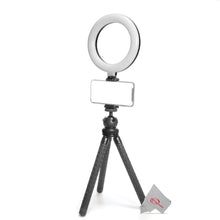 Vivitar Vlog Podcast Essentials 6 Inch LED Ring Light Dimmable Lamp for Iphone Smartphone with 12 Inch Stand