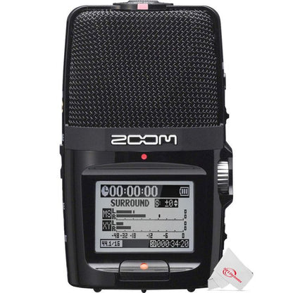 Zoom H2n ext 2-Input / 4 Track Handy Digital Audio Stereo Recorder With 5 Built-In Mic Array + ZOOM HS-1 Hot/Cold Shoe Mount To 1/4" Adapter + 16GB Memory Card + 3pc Cleaning Kit